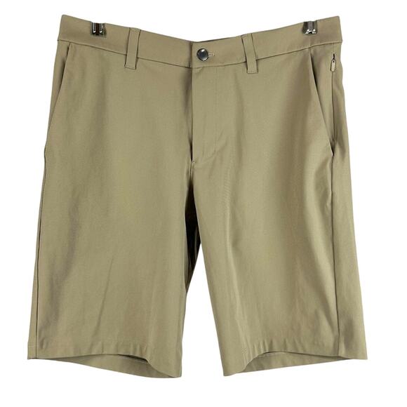 Lululemon Commission Short Relaxed 10" Khaki Warpstreme Men's Size 32 EUC - Picture 1 of 6